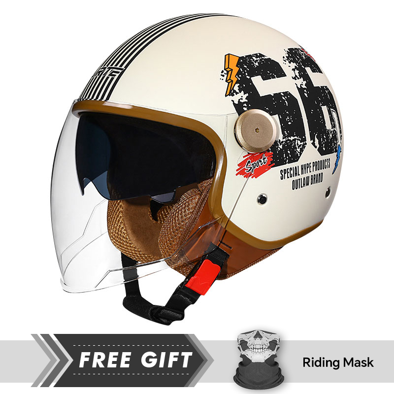 DOT ECE Approved Retro 3/4 Ope - Motorcycle Gear Store 评论和价格