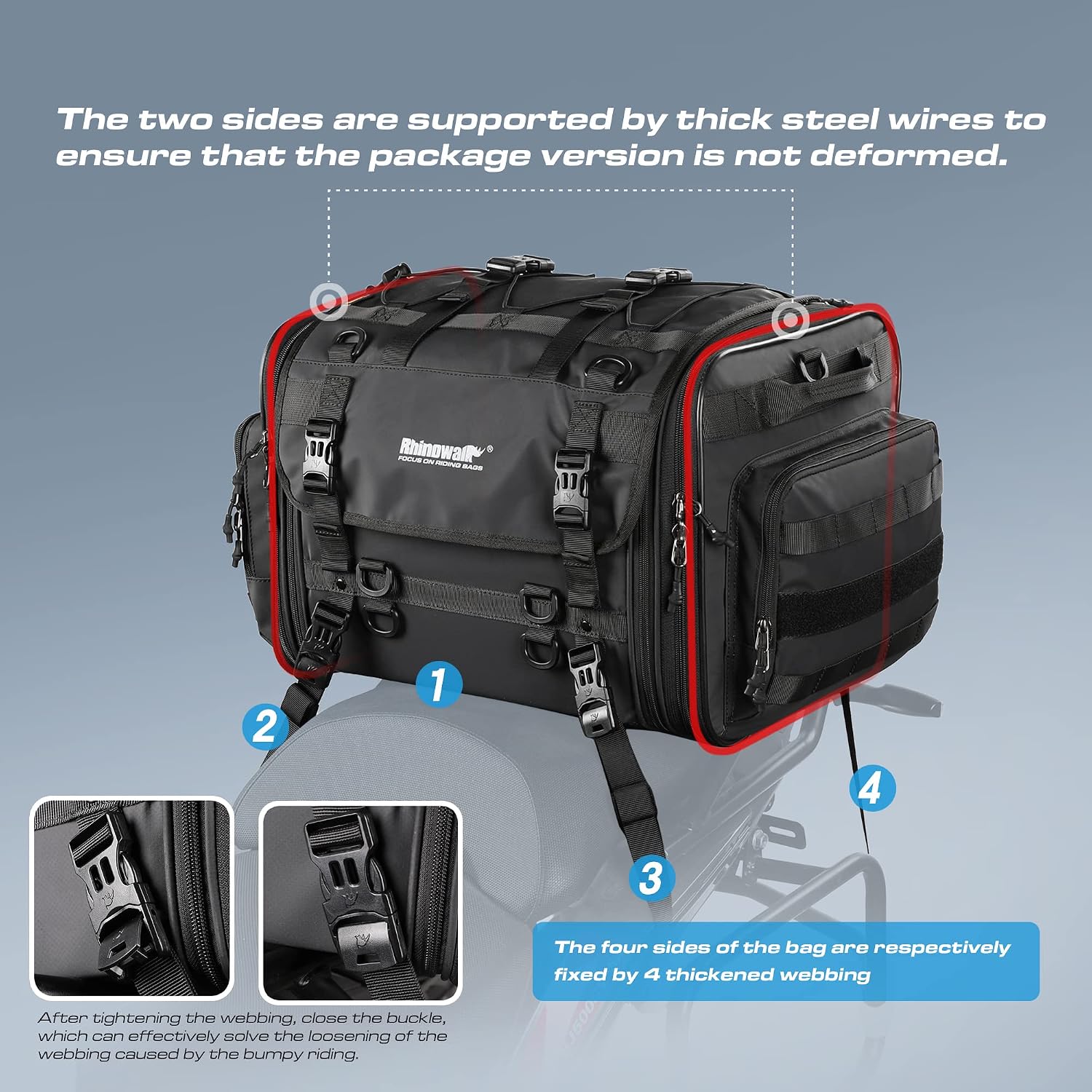 Motorcycle Tail Bag, Expandabl - Tail Bag Rack 评论和价格