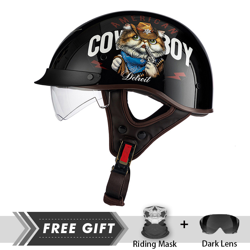 Crash Headpiece Half Face Helm - Motorcycle Gear Store 评论和价格