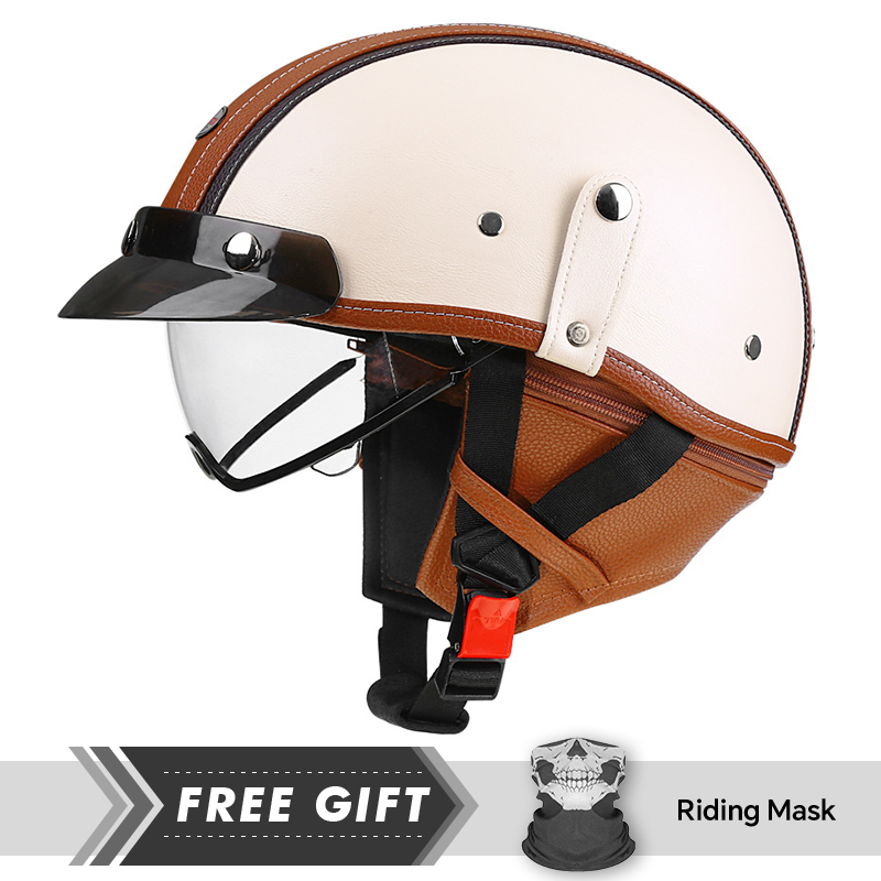 Men's Retro Motorcycle Half He - Motorcycle Gear Store 评论和价格