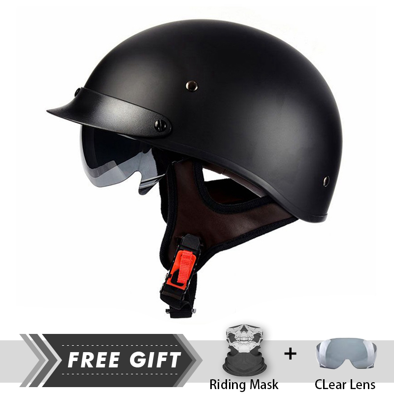 Men Women Half Face Helmet ABS - Motorcycle Gear Store 评论和价格