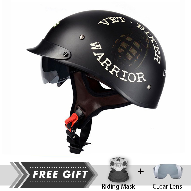 Men Women Half Face Helmet ABS - Motorcycle Gear Store 评论和价格