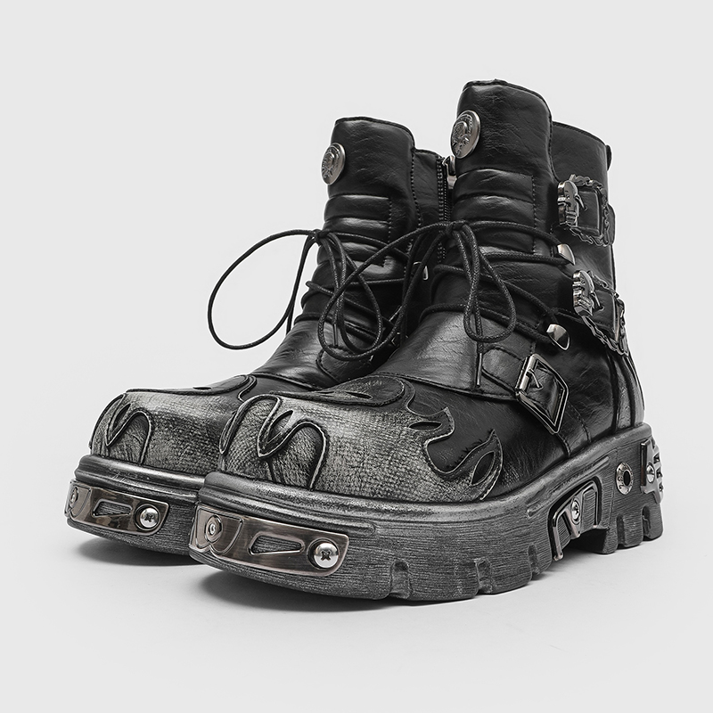 Men Height Increasing Punk Sty - Motorcycle Gear Pants 评论和价格